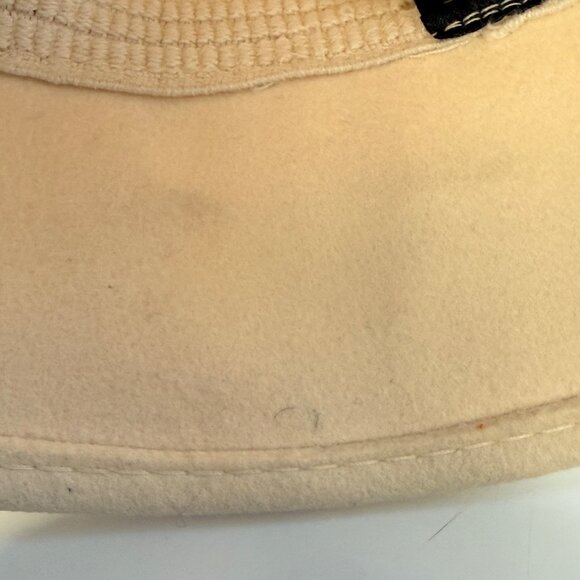 Samething Special 90s Cloche Hat Womens Wool Beige Flower Accent Vintage Style - Picture 6 of 13